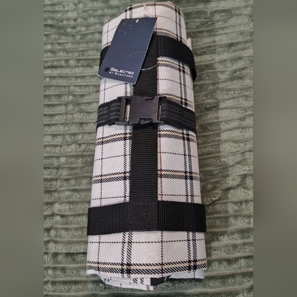 Black and White Plaid Men's Bag
